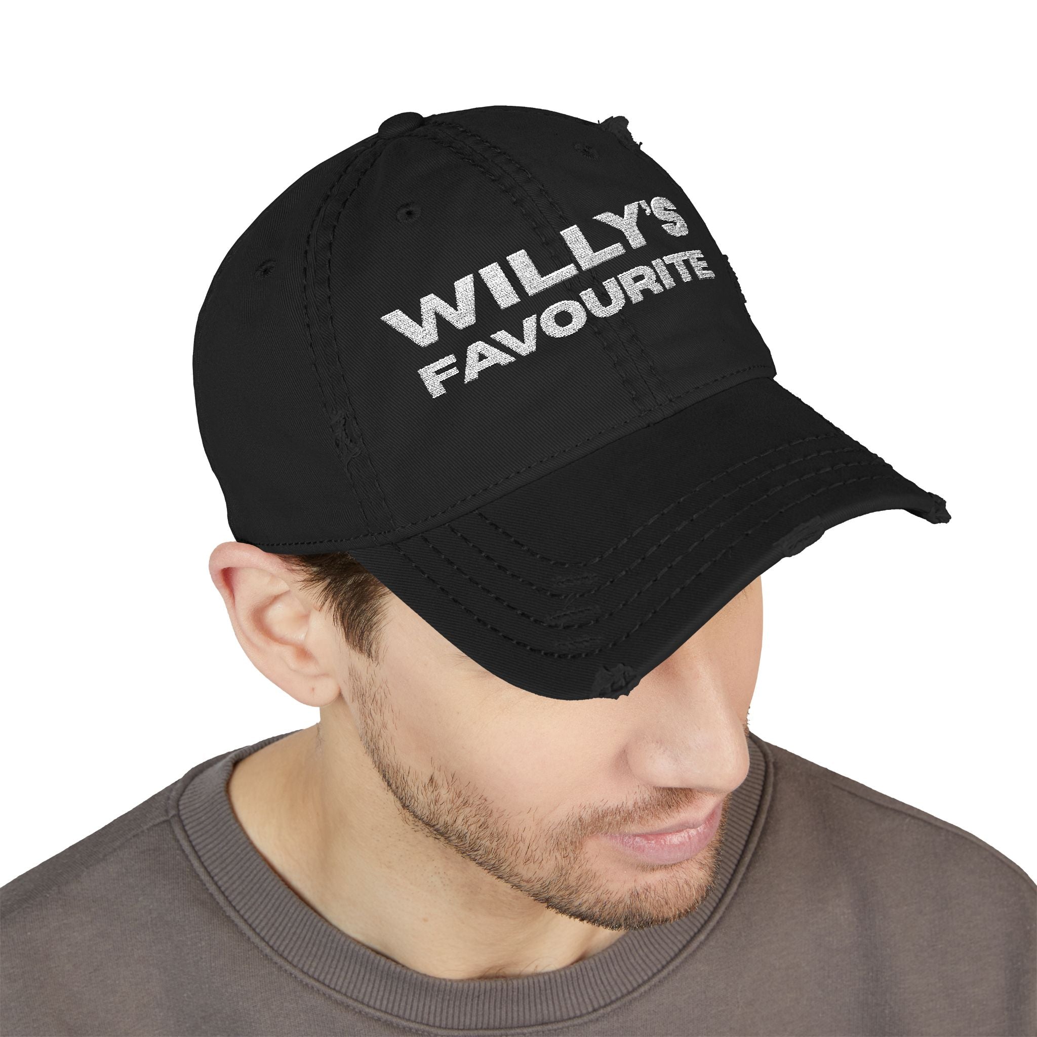 Willy's Favourite Distressed Dad Hat — Embroidered Vintage