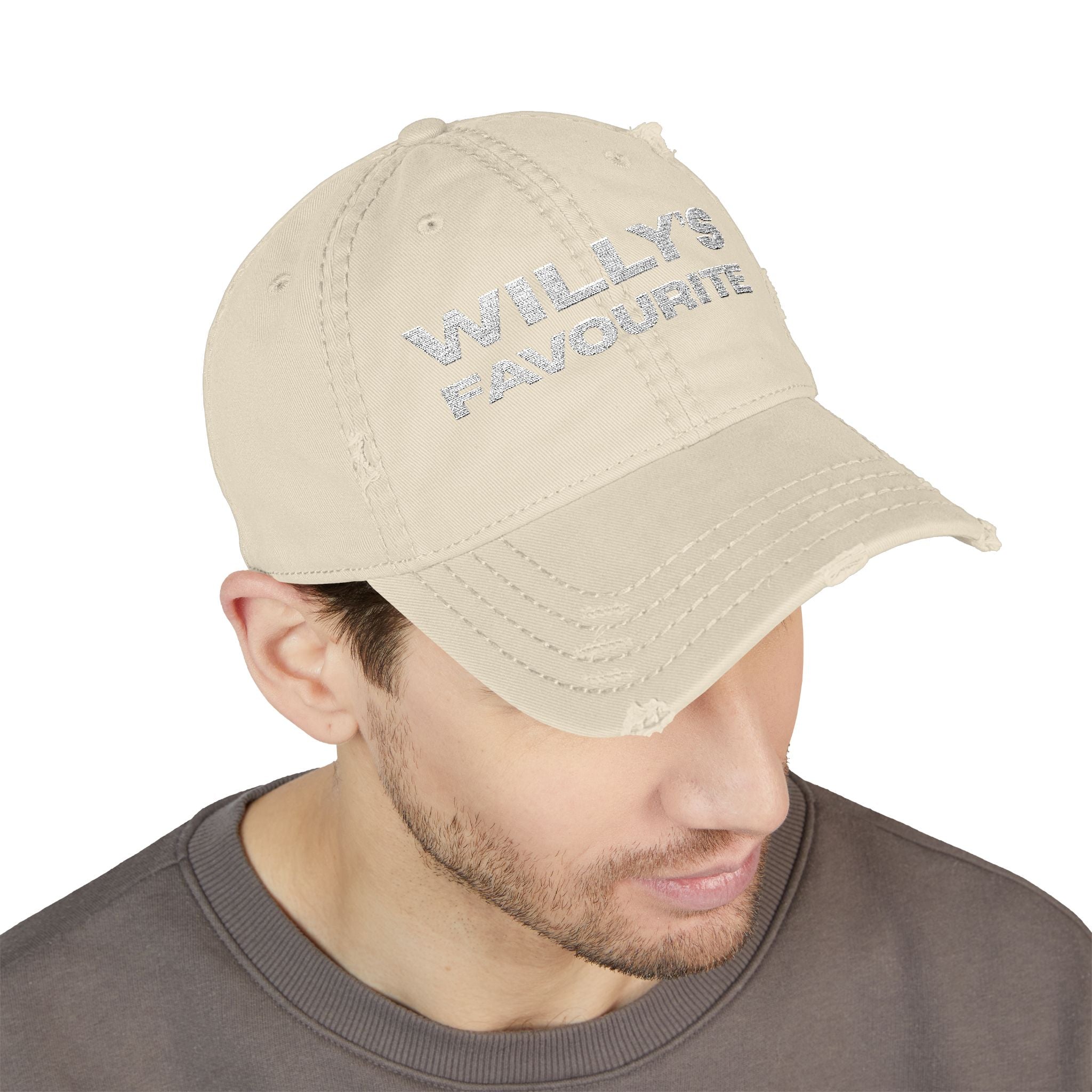 Willy's Favourite Distressed Dad Hat — Embroidered Vintage