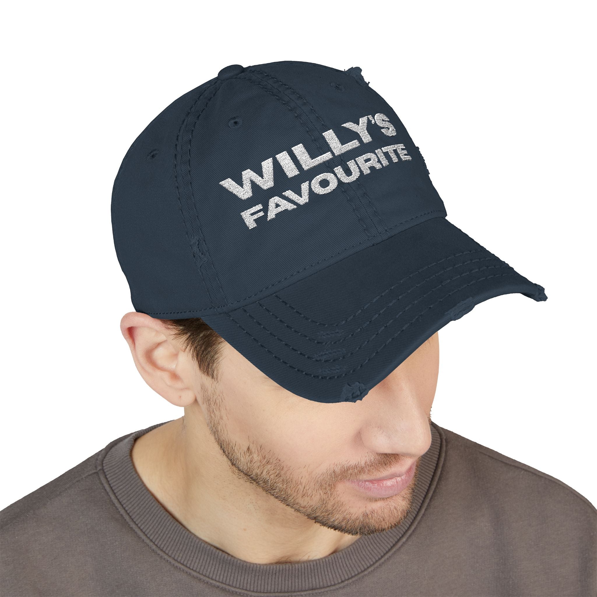 Willy's Favourite Distressed Dad Hat — Embroidered Vintage